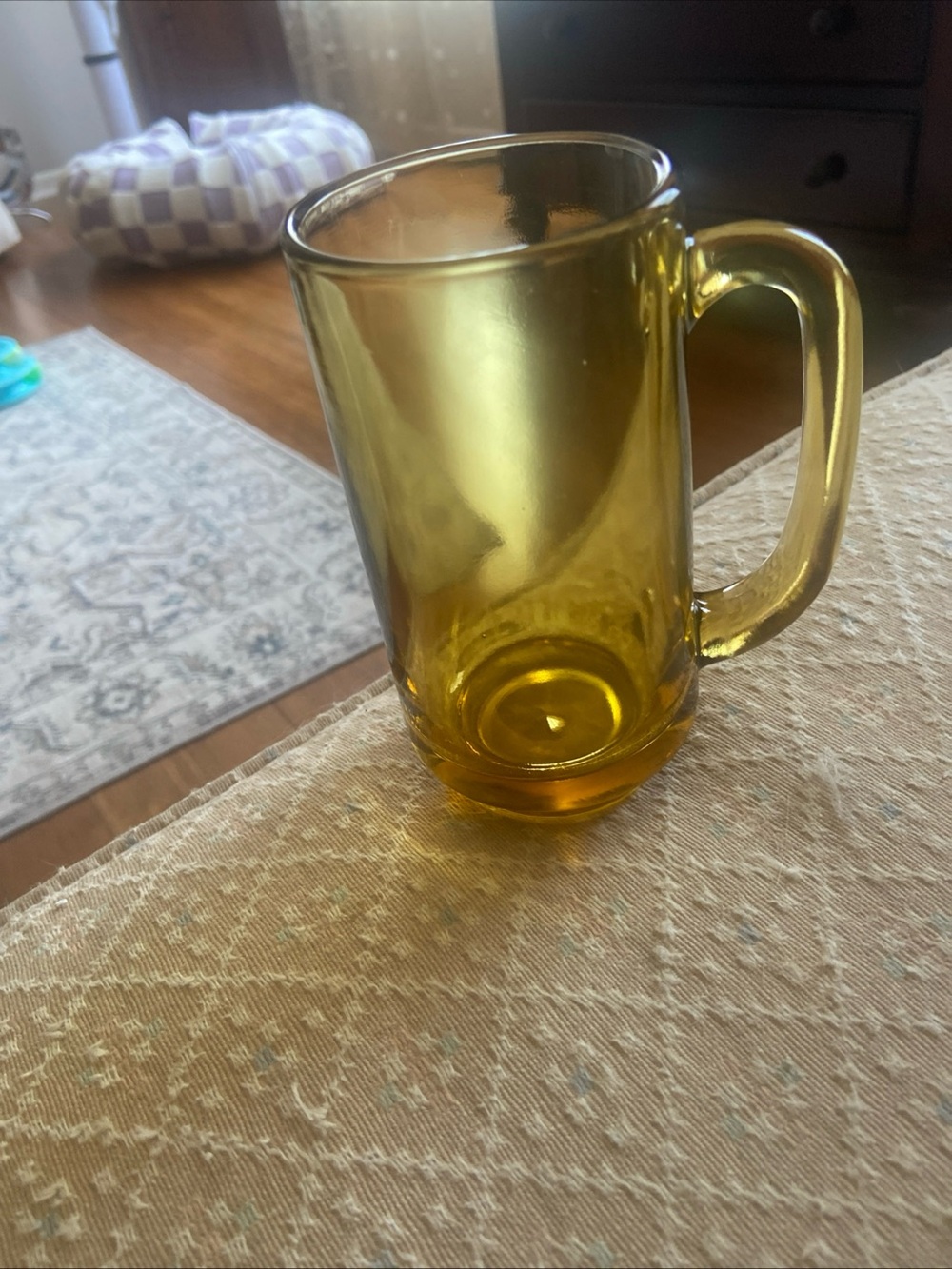 Source Unknown Amber Glass Mug with Handle